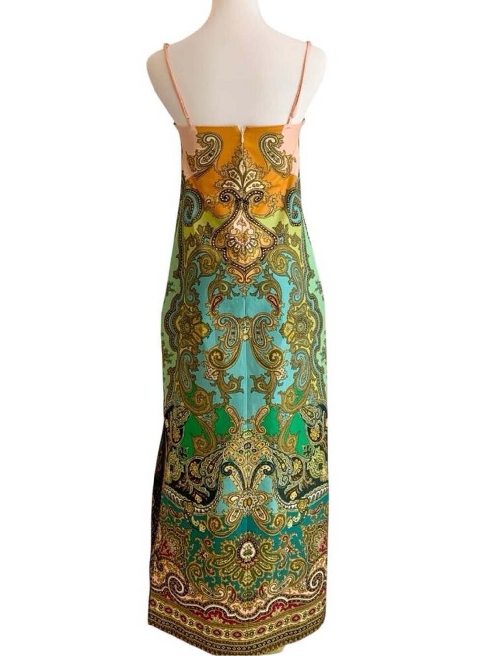 Alemais Paisley Spaghetti-Strap Maxi Dress in Green and Gold - Picture 4 of 4